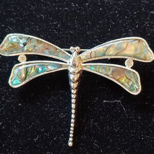 Abalone Dragonfly Brooch